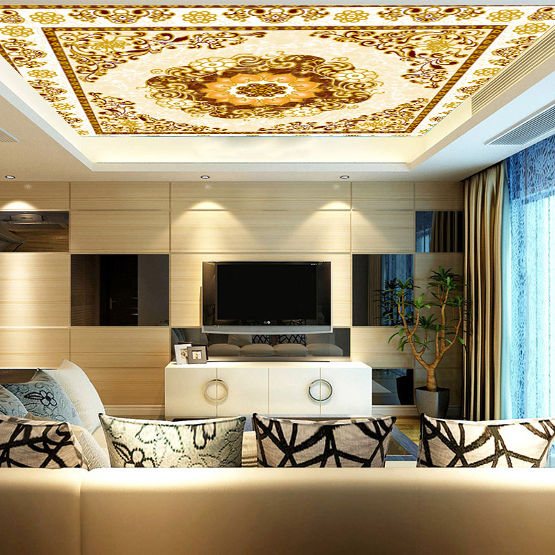 无缝3d大型壁画欧式吊顶壁纸客厅卧室天顶墙纸酒店ktv天花墙布