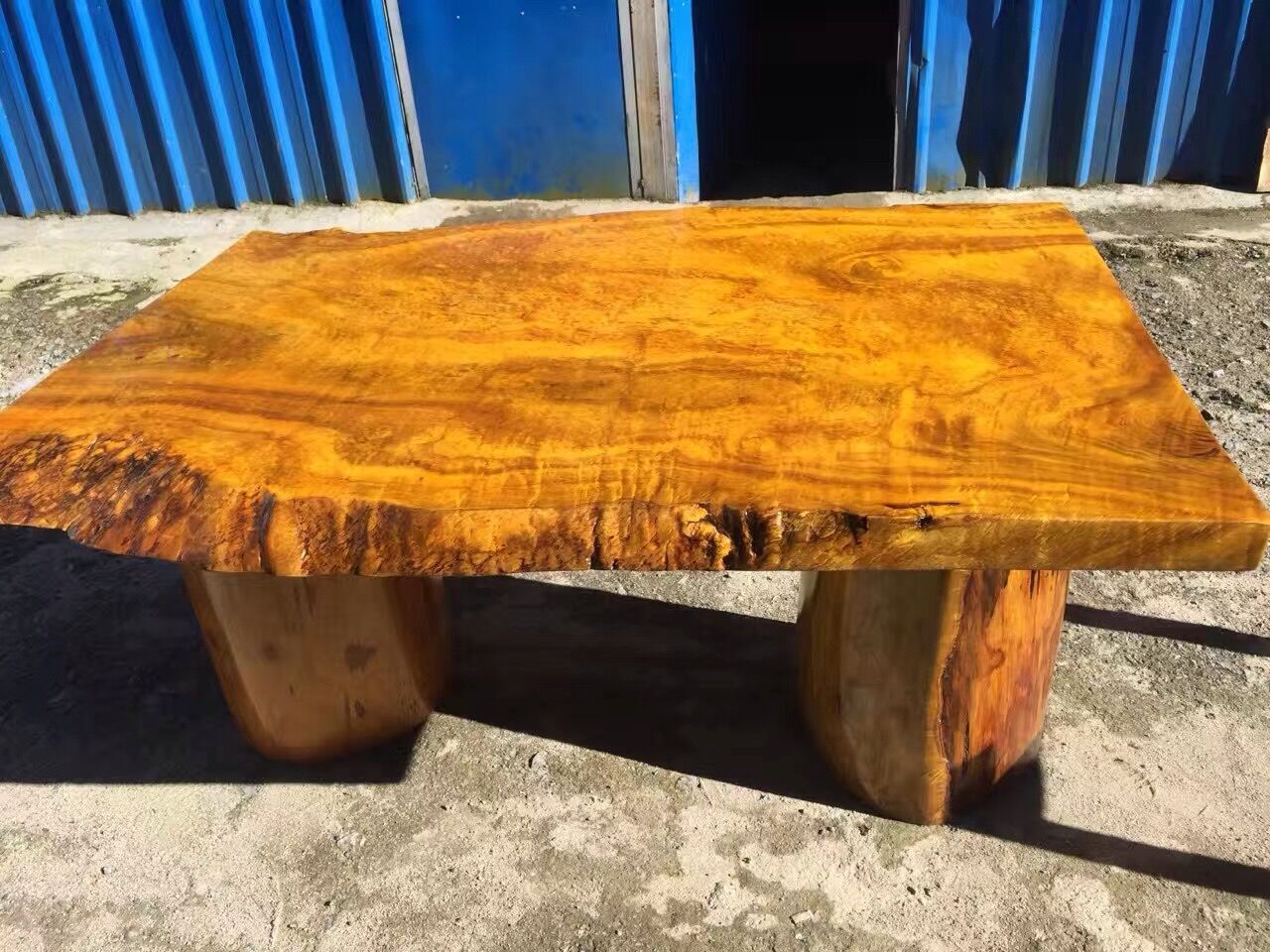 尺寸133-100-6 实木缅甸黄金樟原木大板 茶几桌 画案 书餐桌 红木