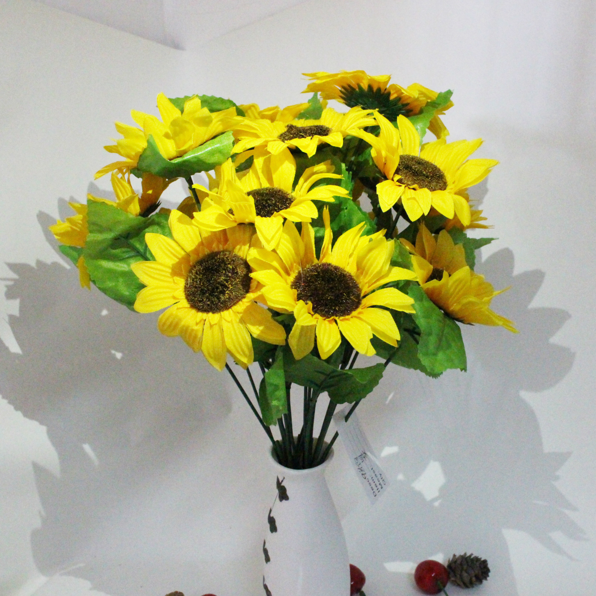 向日葵 9头太阳花仿真花假花绢花仿真植物客厅家居装饰批发