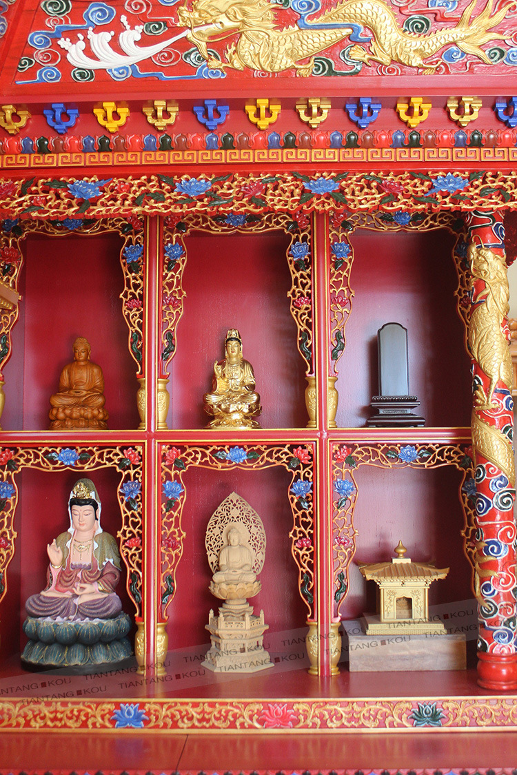 藏式佛龛 北京佛龛厂家定做佛堂佛坛 佛台 佛柜 彩绘佛龛 - 工艺品批