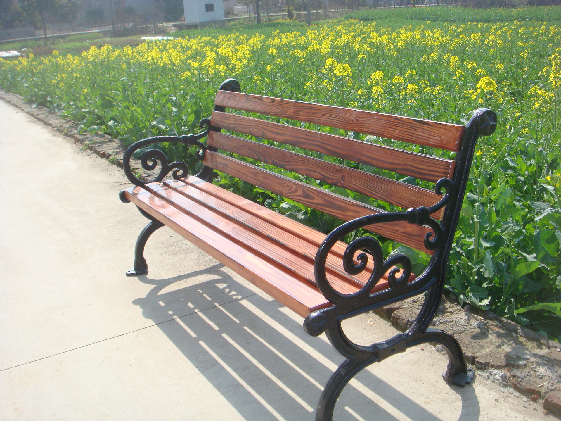 公园椅户外公园长椅室外园林椅铸铝实木椅休闲公园长凳防腐木板凳