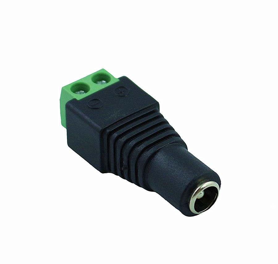 dc母头插头绿色端子12v电源接头dc公母转换头led免焊转接头连接器