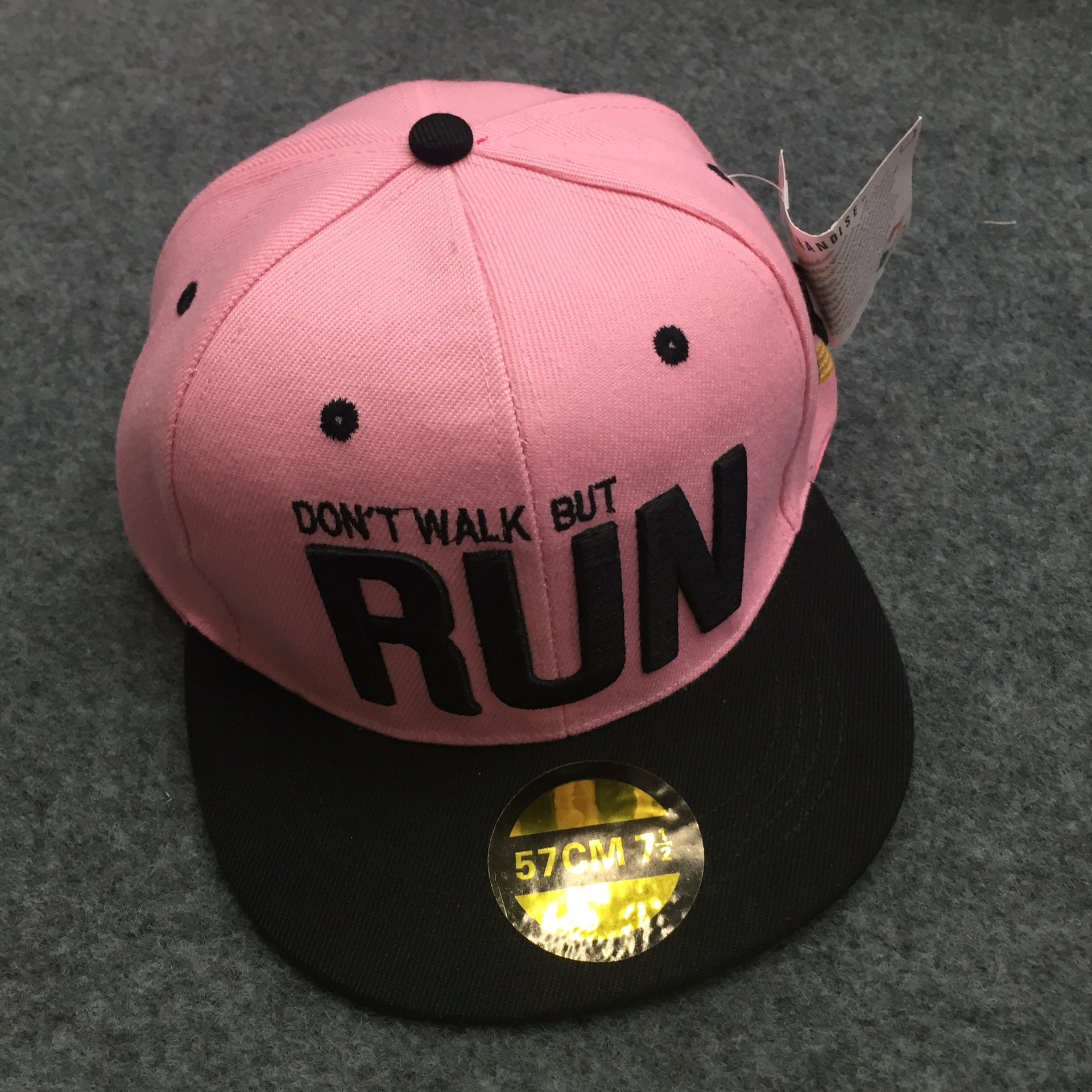 韩国奔跑吧兄弟字母run平沿嘻哈棒球帽粉色迷彩帽 潮 新款2016