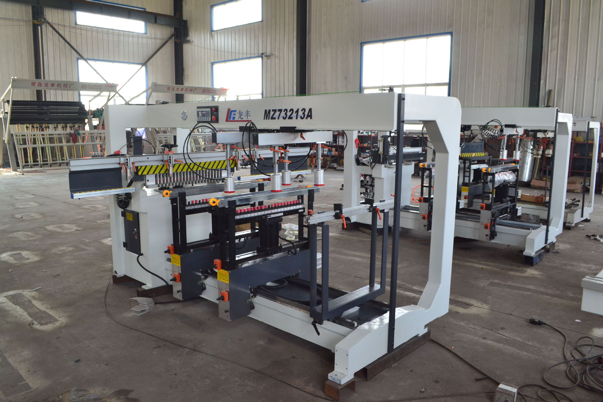 青岛厂家直销 加长款三排钻 木工机械 三合一三联件钻孔设备.