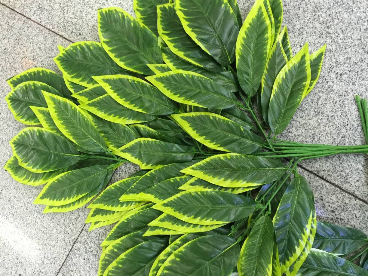 仿真植物叶子 人造树枝工程假树叶 塑料玉兰叶 芒果叶叶造景批发