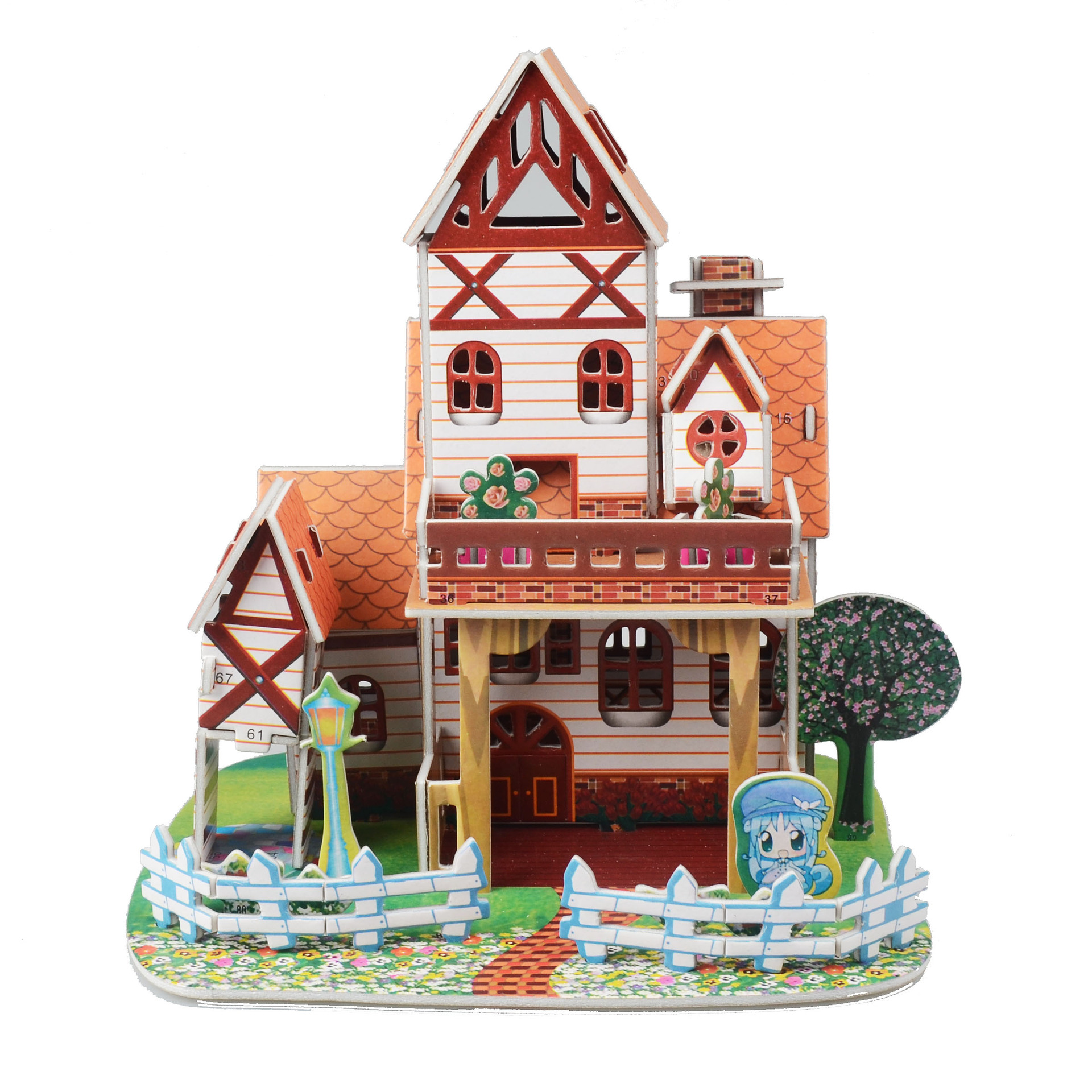 3d立体纸拼图 diy儿童智力玩具3-6岁泡沫3d拼图儿童手工温暖别墅