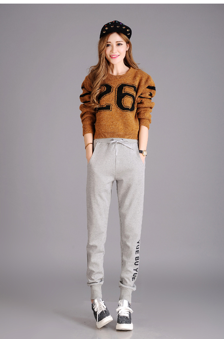 休闲裤女宽松哈伦长裤2016春新款松紧腰收束口小脚裤子薄款运动裤