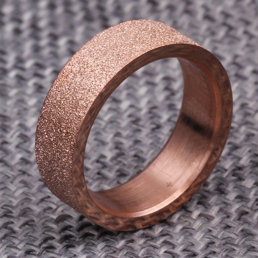 欧美时尚新款磨砂玫瑰金戒指简约戒指个性戒指指环小饰品厂家批发