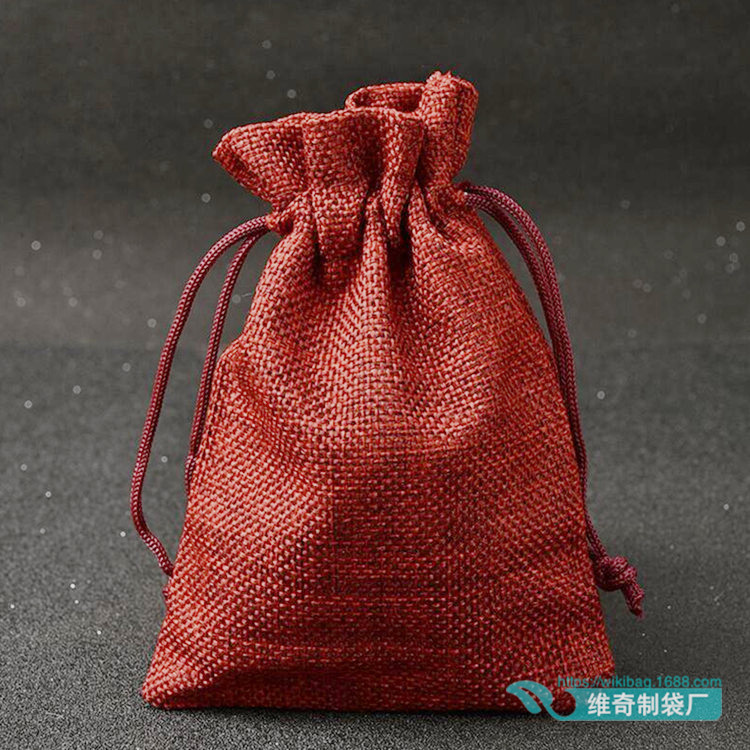 义乌麻布袋 素色抽绳束口礼品棉麻布袋环保香薰包装袋定做