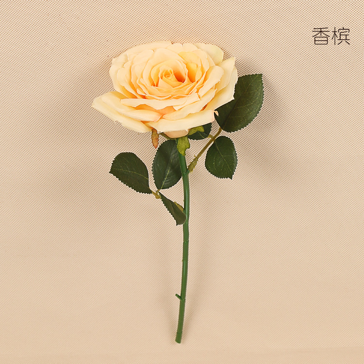 仿真单支如意玫瑰绢花 家居装饰花艺 婚庆用花 情人节礼品 厂家
