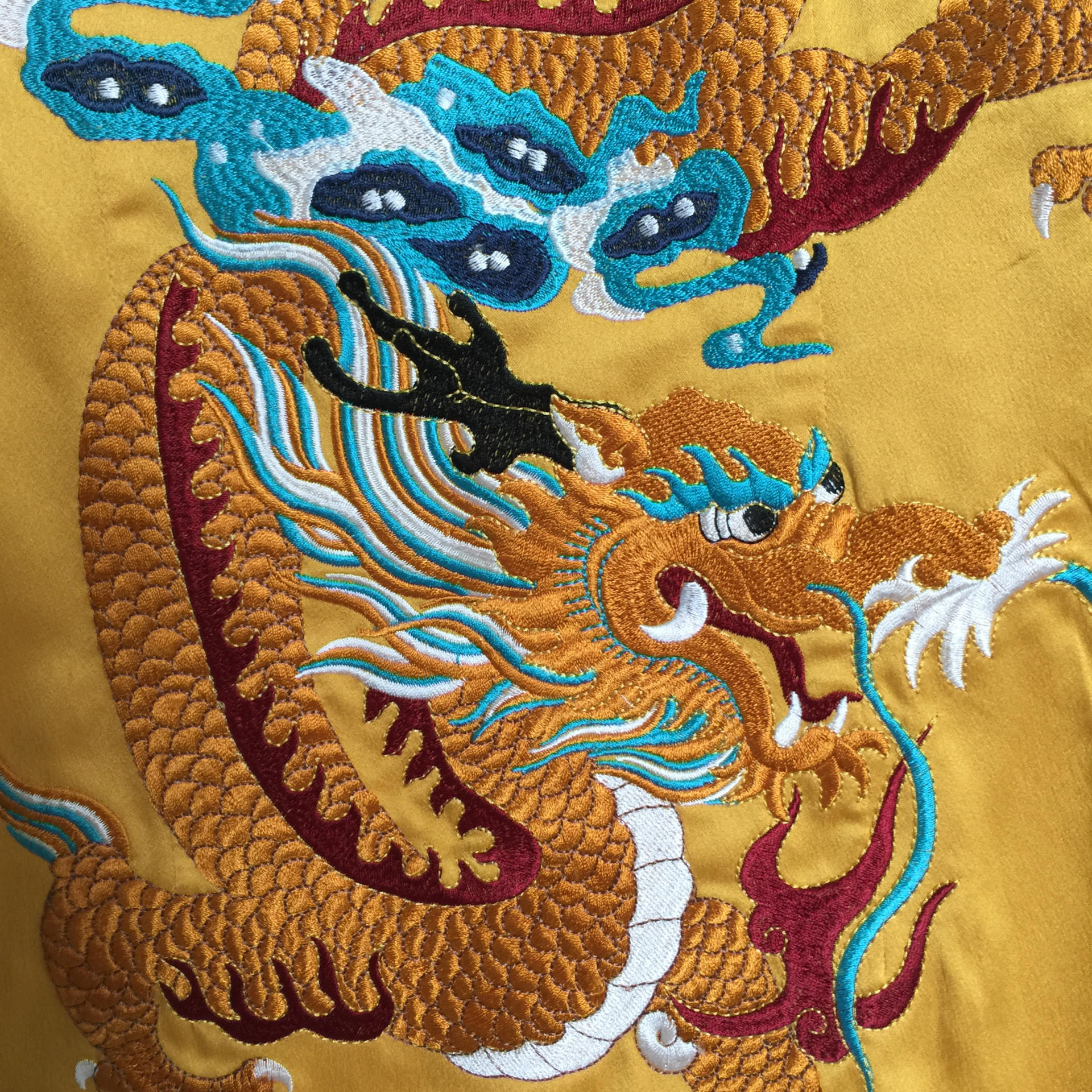 2019秋装新品高端重工精品刺绣花奢华龙袍复古气质连衣裙打底裙