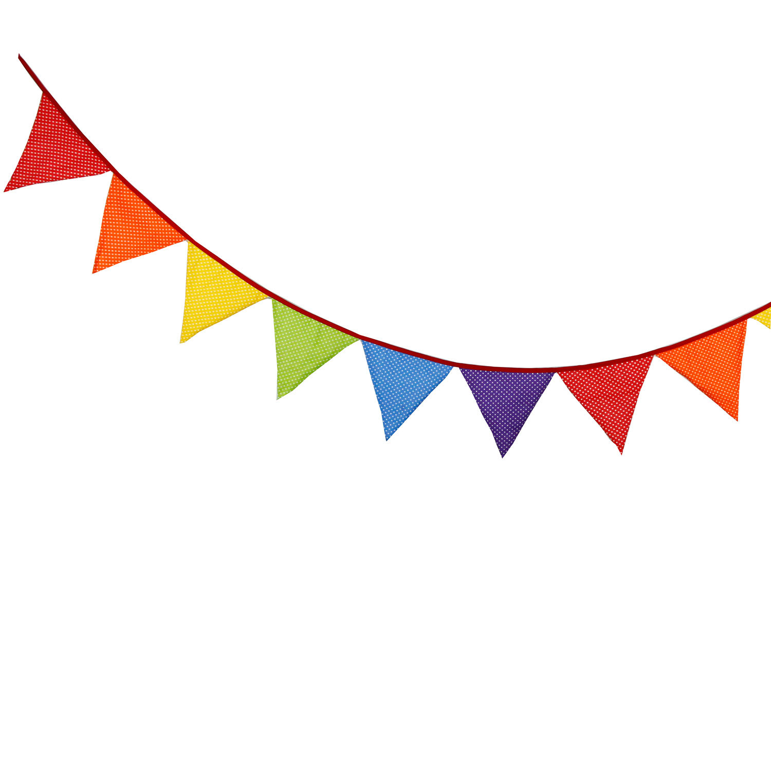 新品 家居装饰三角旗 多色小波点 棉布印花生日拉花 户外婚礼装饰 杭