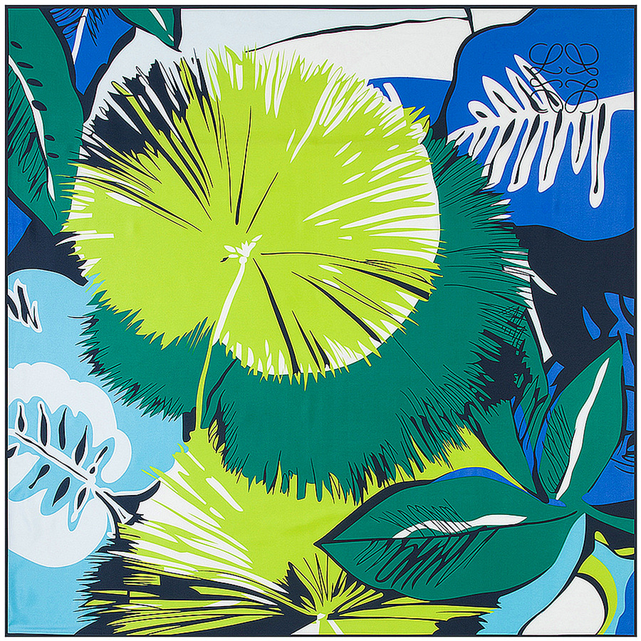 麦桐丝巾 130cm*130cm清新手绘植物花卉女士 斜纹方巾丝巾围巾