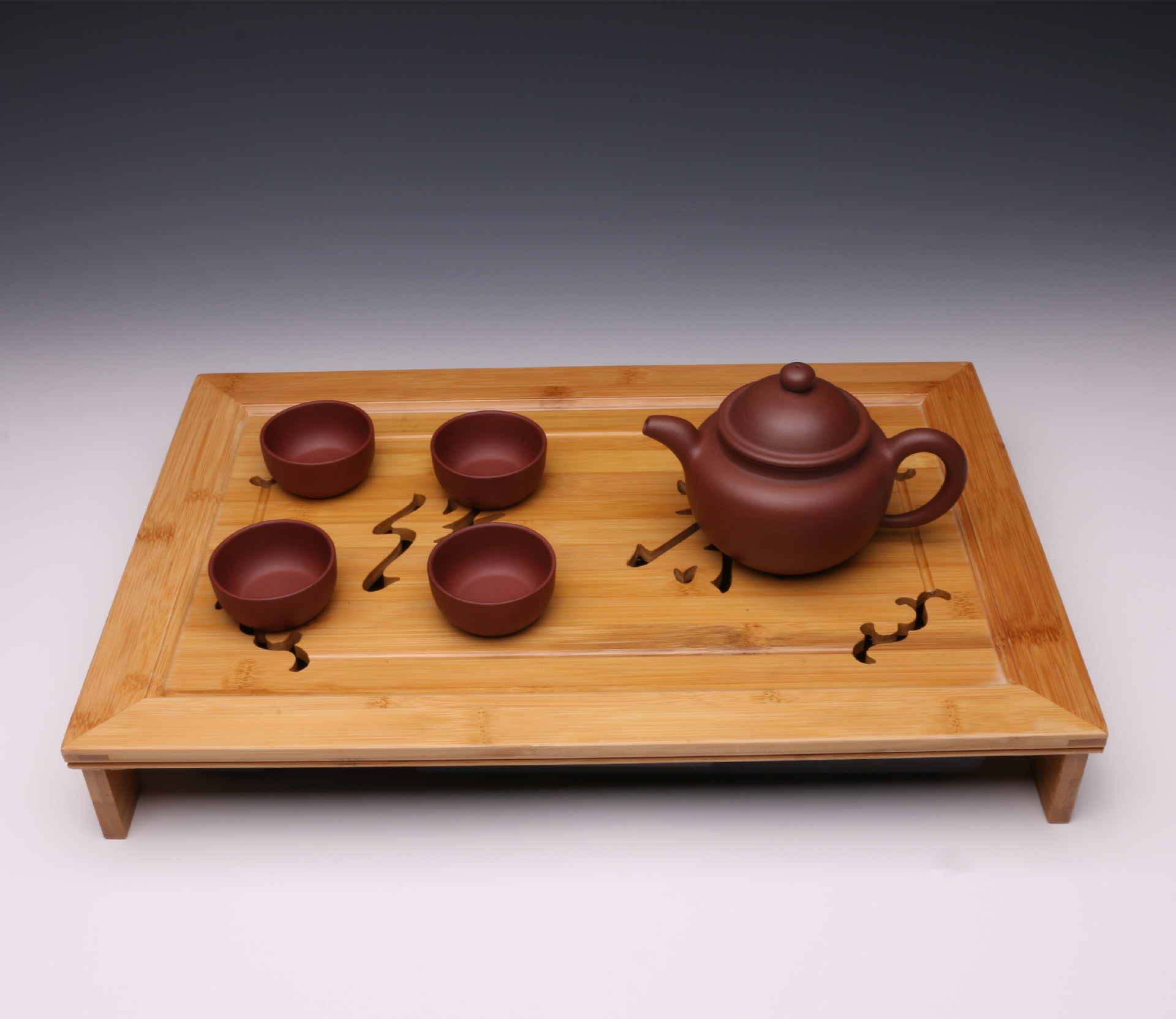 龙砂陶 竹制茶盘茶具礼品供应茶台小盛水竹木茶台茶托定加工批发