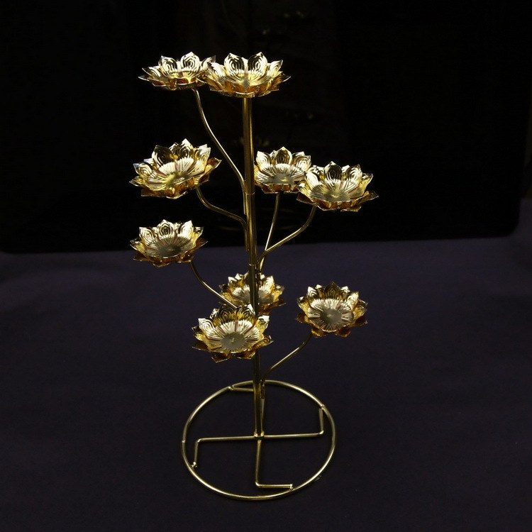 九品九盏九星灯莲花酥油灯座灯架步步高佛具佛教用品佛供灯1