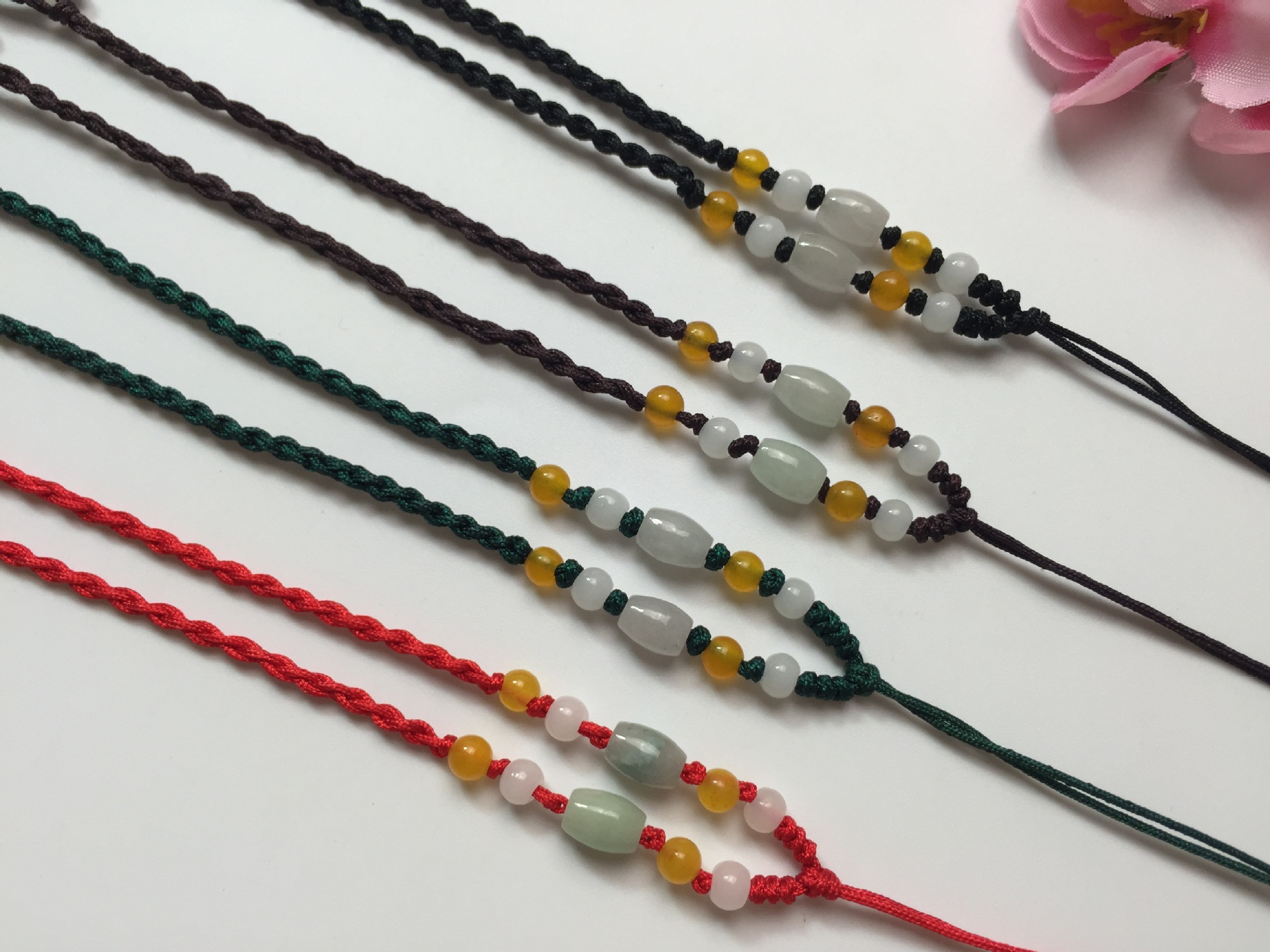 小黄玉珠项链绳子吊坠挂绳玉器饰品配件厂家