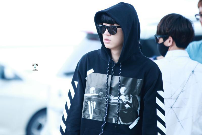 男式秋冬装日系潮牌exo朴灿烈同款off white连帽加绒卫衣男女外套