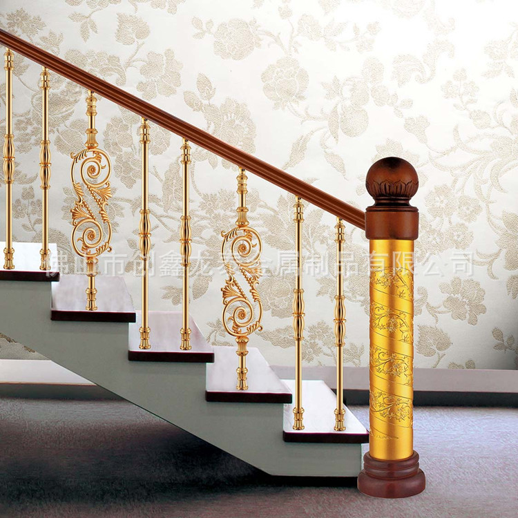 厂家直销铝合金罗马柱/铝合金楼梯护栏/铝镁楼梯立柱 龙泰梯业