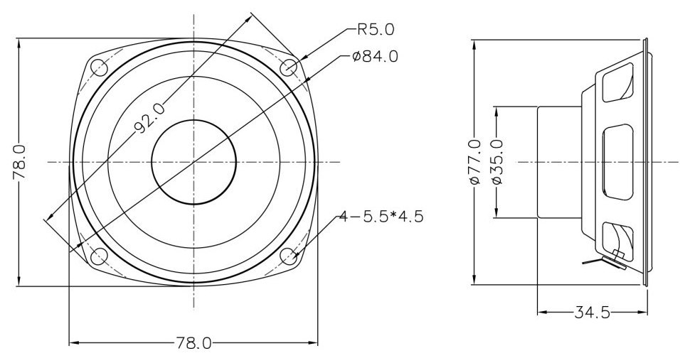 厂家直销 3寸全频喇叭铝鼓纸内磁铁盆架喇叭单元 4欧