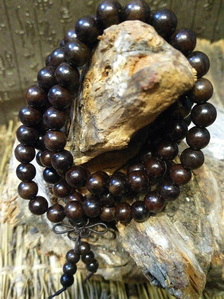 瀚华木雕 皮黑木手串 沉香木佛珠手链 大量批发低价红木佛珠手串