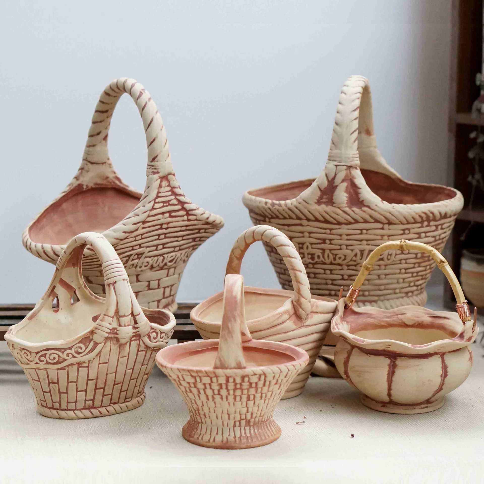 新款多肉植物花盆粗陶透气瓷盆花盆多肉盆大口径拼盘创意家居摆件