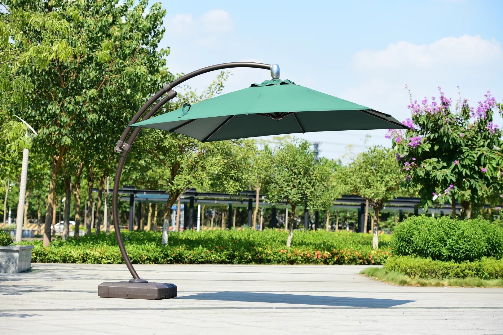 侧边双层四方形遮阳伞大型防紫外线沙滩伞罗马伞酒吧咖啡甜品店伞