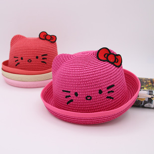 儿童卡通草帽子
