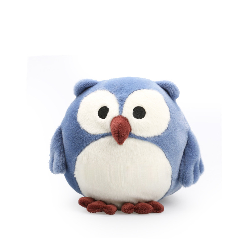 新款 毛绒玩具蓝色呆萌猫头鹰公仔 时尚动物玩偶 地摊专供 批发