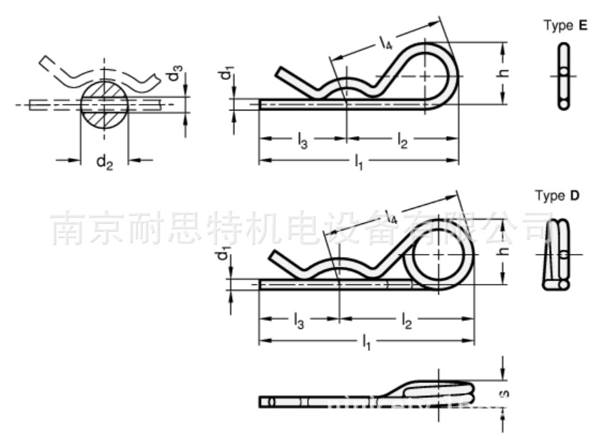 镀锌钢 弹簧开口销 gn 1024 德国ganter进口
