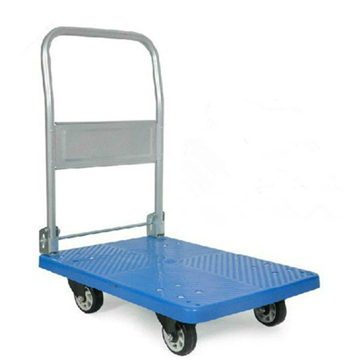 小号塑胶板手推车|防滑可折叠平板车|静音耐磨抗冲击工具车搬运车