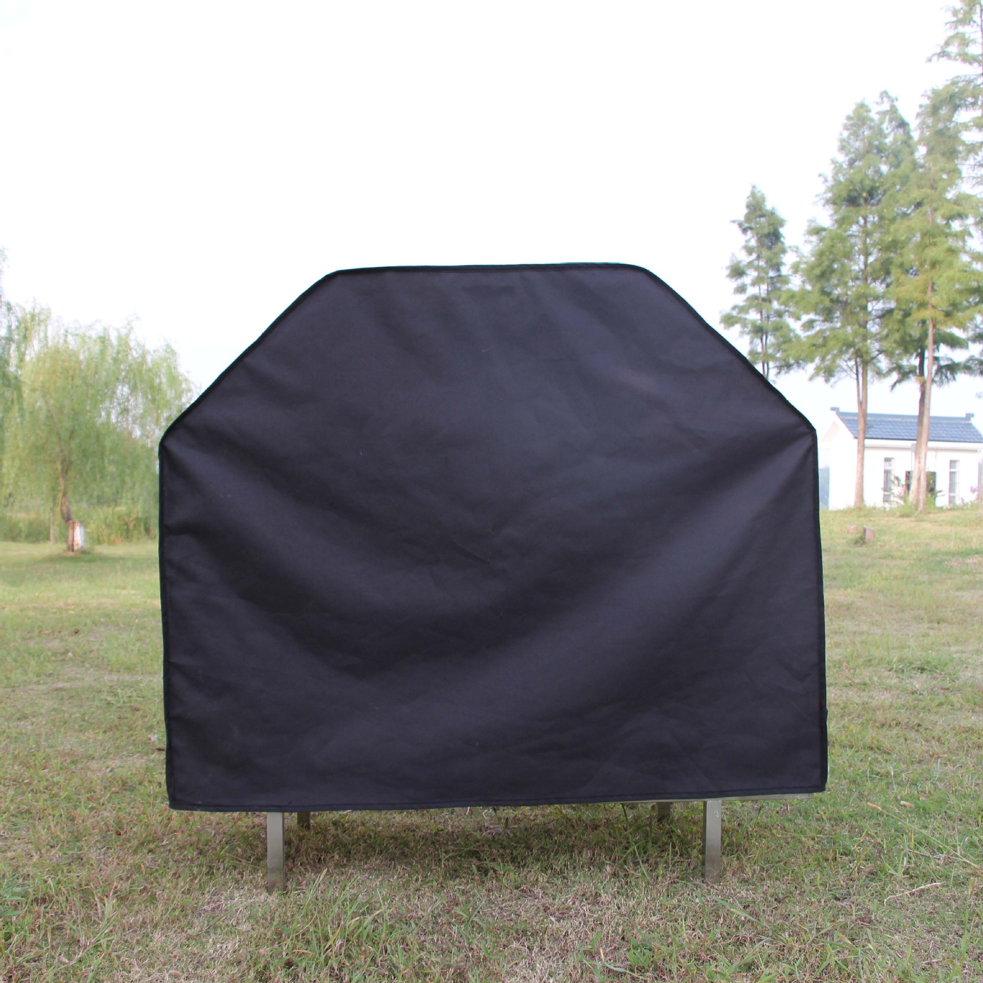 牛津布烧烤罩亚马逊热卖600d户外烧烤罩 防雨防尘防晒 黑色防尘罩