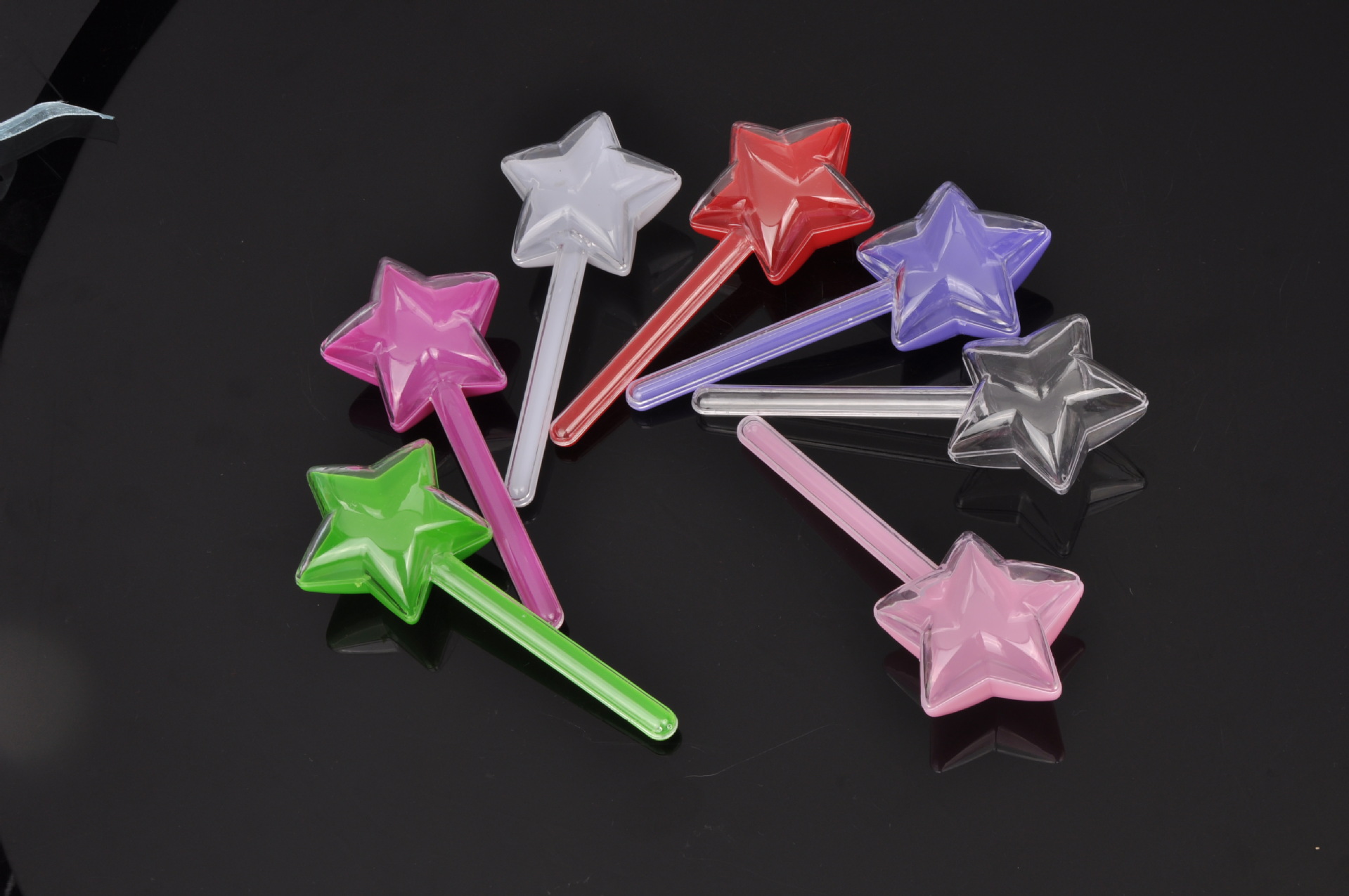 外贸五角星形星星魔法棒塑料糖果盒彩色糖豆