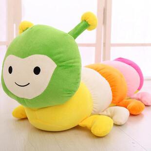 可爱七彩毛毛虫毛绒玩具虫宝宝公仔蜈蚣玩偶儿童婴儿安抚玩具代发