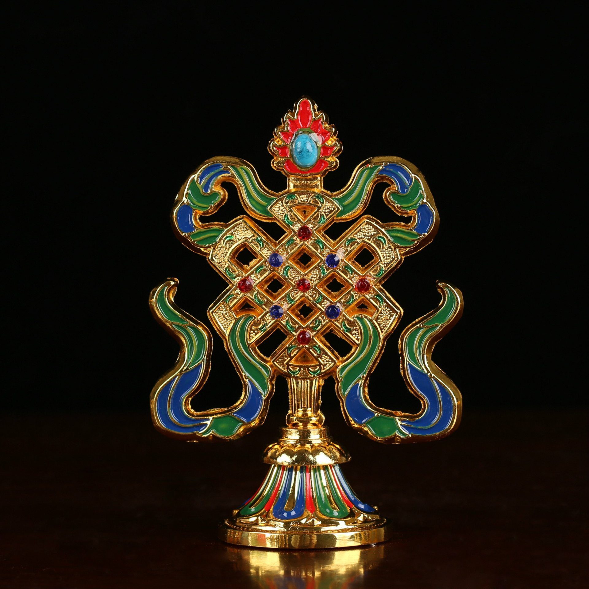 佛教用品 藏传佛教 合金彩绘八吉祥 密宗法器供具 吉祥八宝