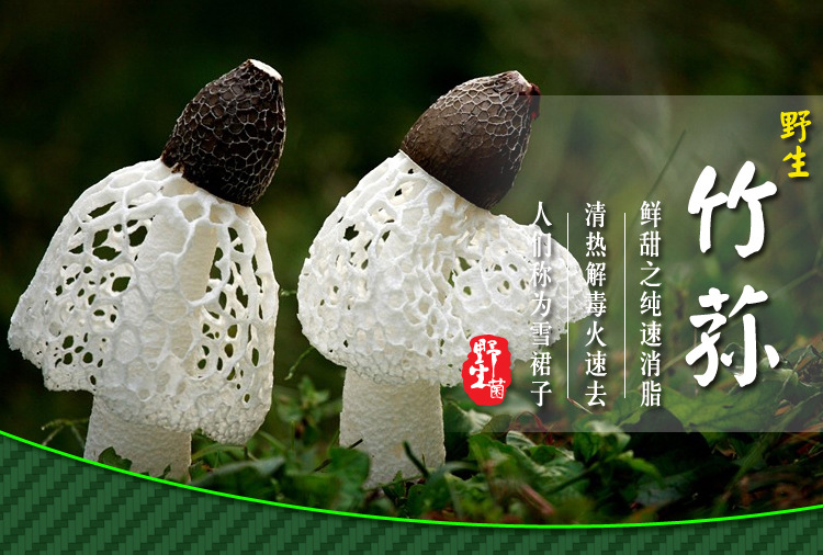 云南 农家无硫竹笙干货新鲜干竹荪云南特产农家 无熏硫食乜好食品