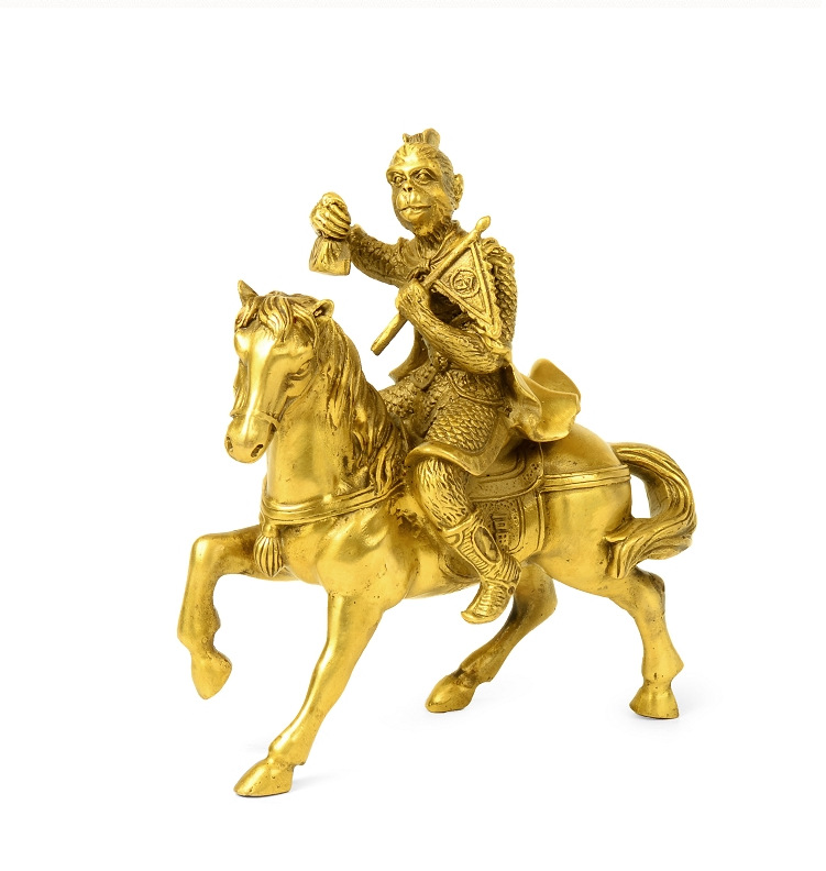 纯铜马上封侯摆件铜猴骑马催官运旺事业办公室装饰品批发