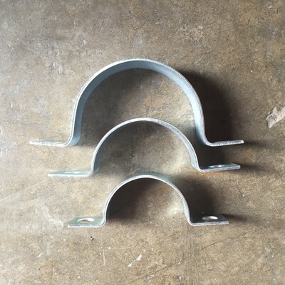 交通标志牌安装配件抱箍管夹 60 76 89mm镀锌抱环 铝槽紧固件半圆