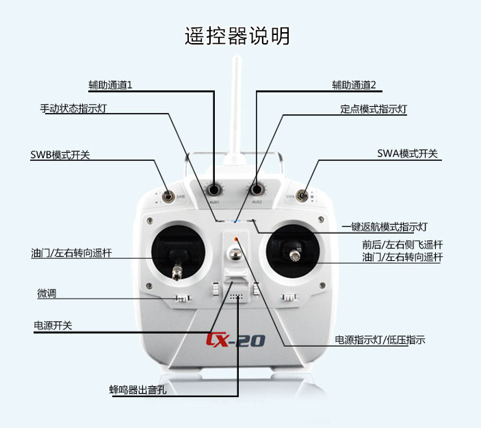 澄星cx-20 白色 遥控飞机迷你航模四轴飞行器无人机耐摔.