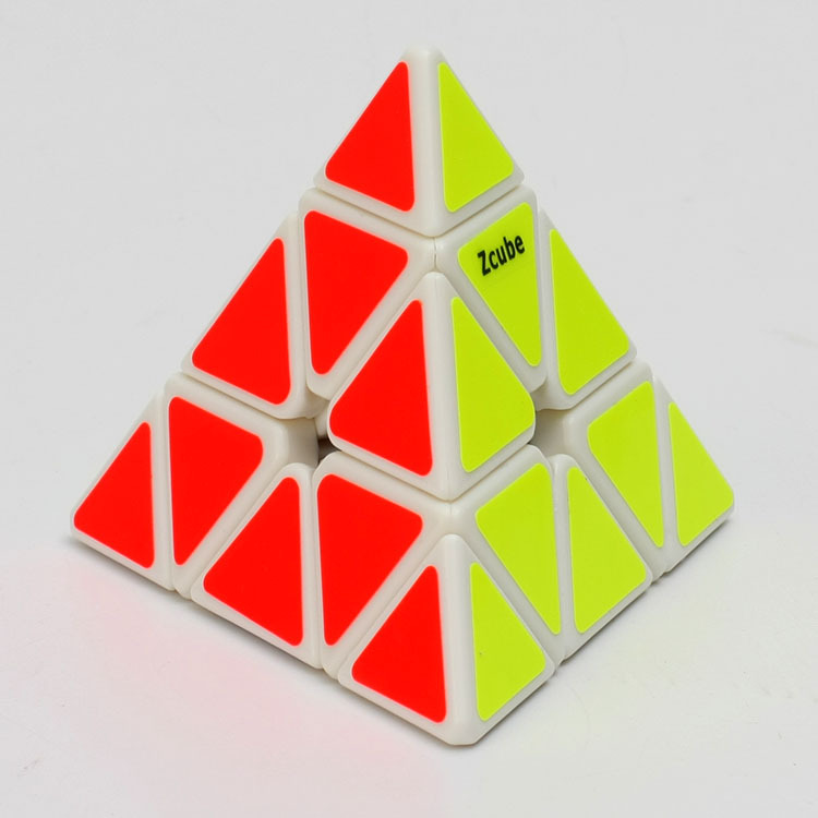 【zcube金字塔三阶魔方白色】异形3阶四面体三角形成人玩具批发