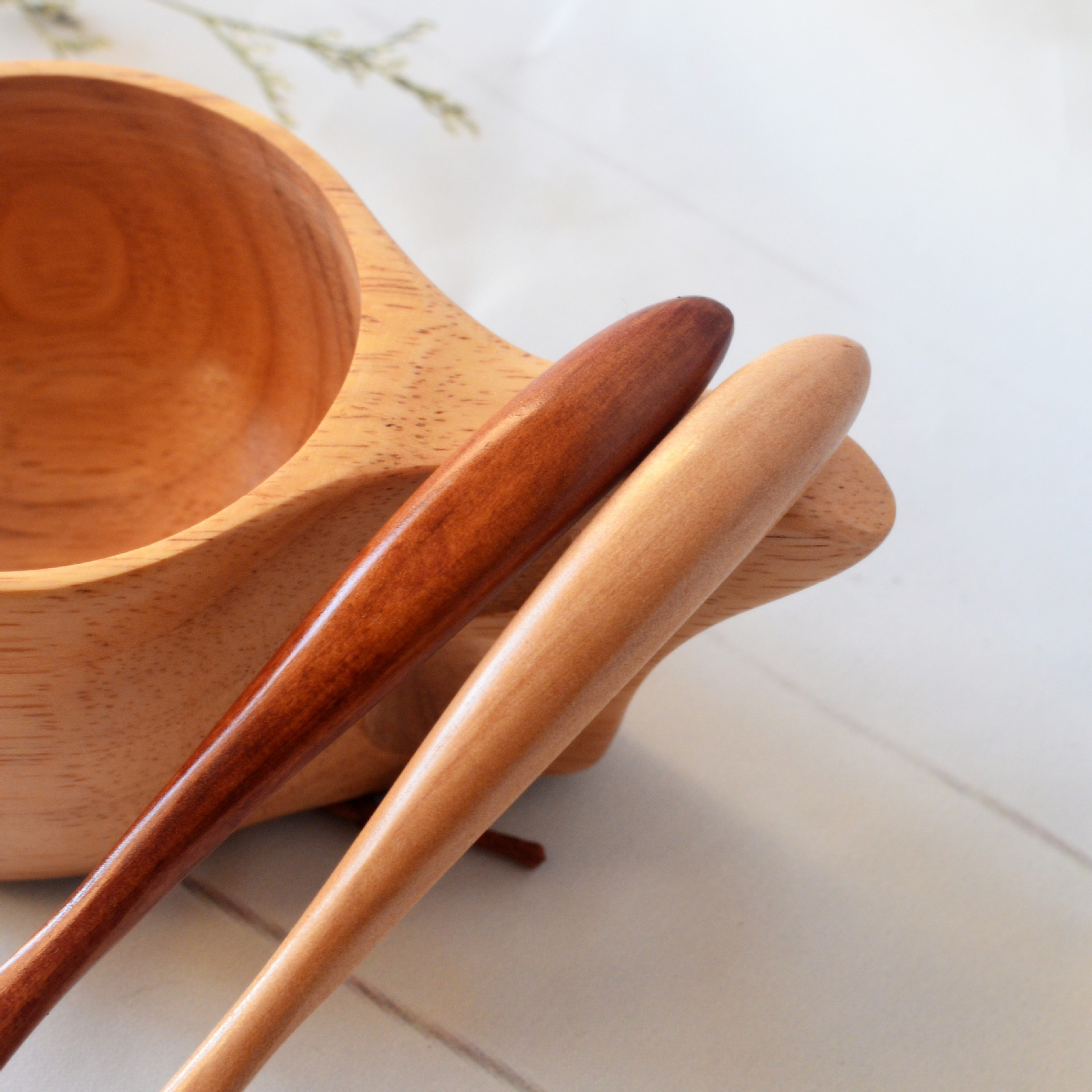 20*2cm日式椭圆木勺 蜂蜜搅拌勺长柄调味勺 创意餐具批发