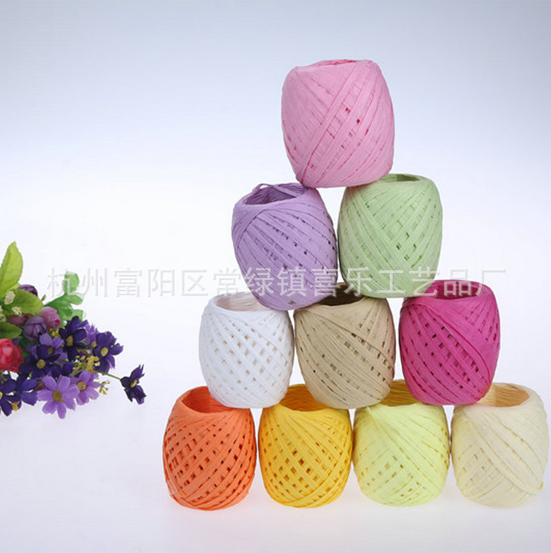 30M Raffia Paper String Hollow Roll Gift Packaging Handmade DIY Kindergarten Art Weaving Material