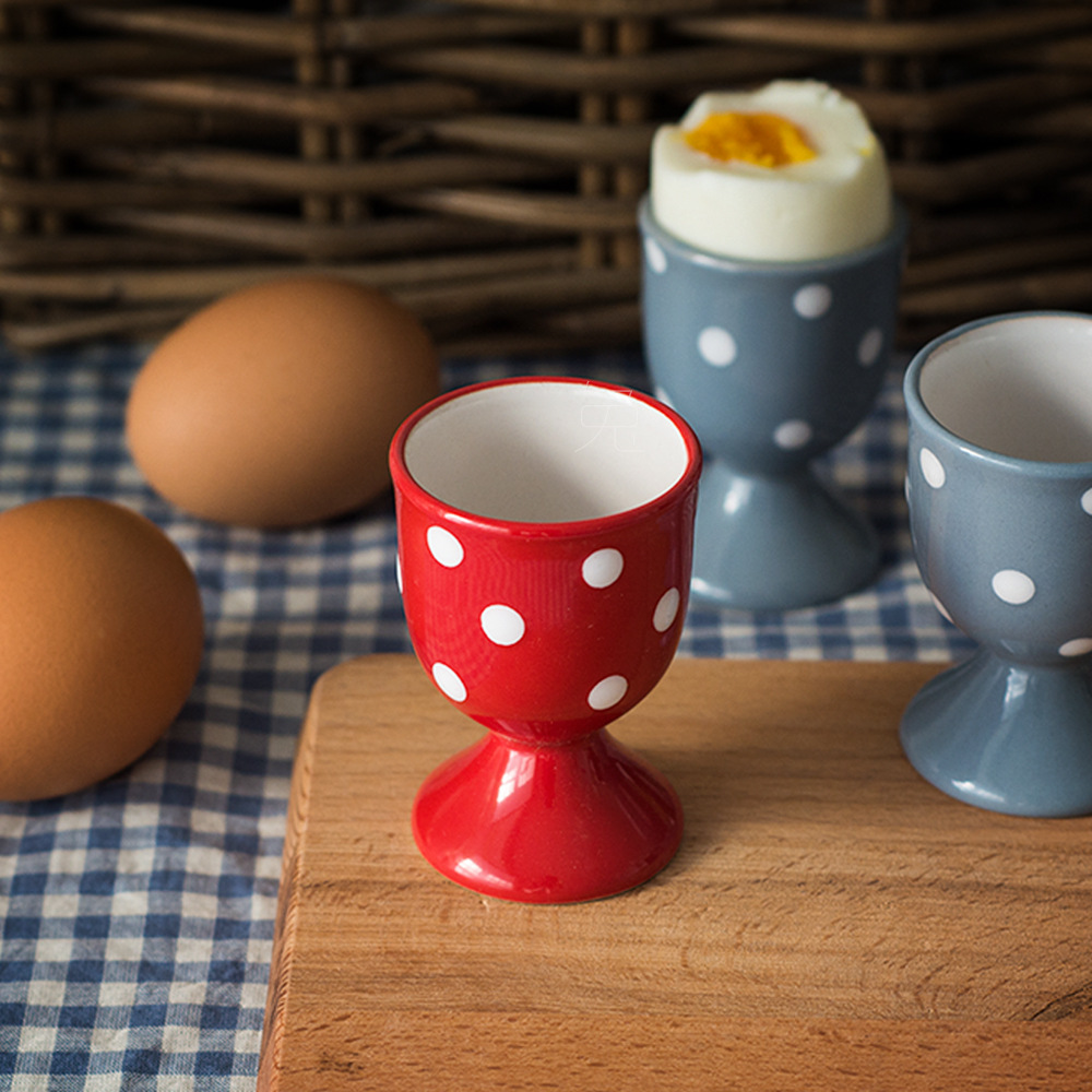 外贸出口陶瓷蛋托 厨房装饰用品 鸡蛋盅定制logo创意西餐蛋杯蛋架