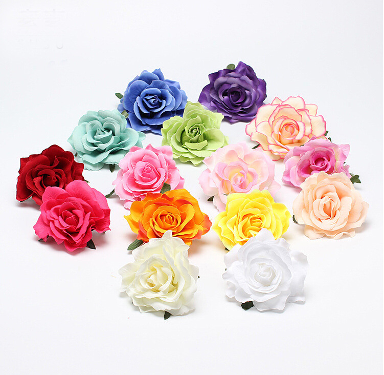 Cross-Border Rose Barrettes Brooch Bohemian Rich Rose Side Clip Beach Hair Accessory Hairpin Barrettes Artificial Flower Hairpin Accessories