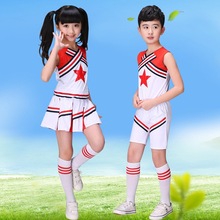 新款儿童啦啦操演出服少儿体操运动会舞蹈裙中小学生拉拉队表演服