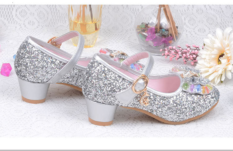 童鞋儿童高跟鞋秋季灰姑娘长发公主童装配饰中童女鞋高跟鞋韩版