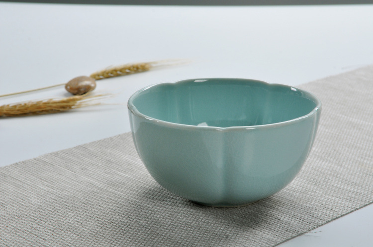 古典陶瓷食用莲花碗 高档特色礼品酒店餐具套装定制 青花瓷拉.