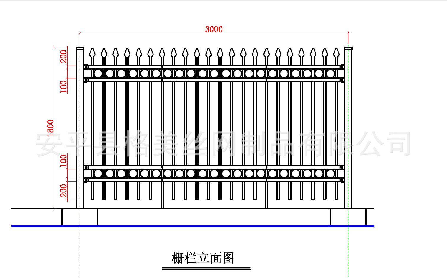 厂家直销 三横杠组装式防爬护栏 铁艺护栏