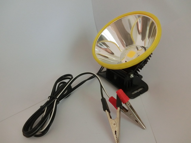 接12v电瓶 集成电路 散光超大光斑 led黄白光 捕鱼头灯 打渔照明