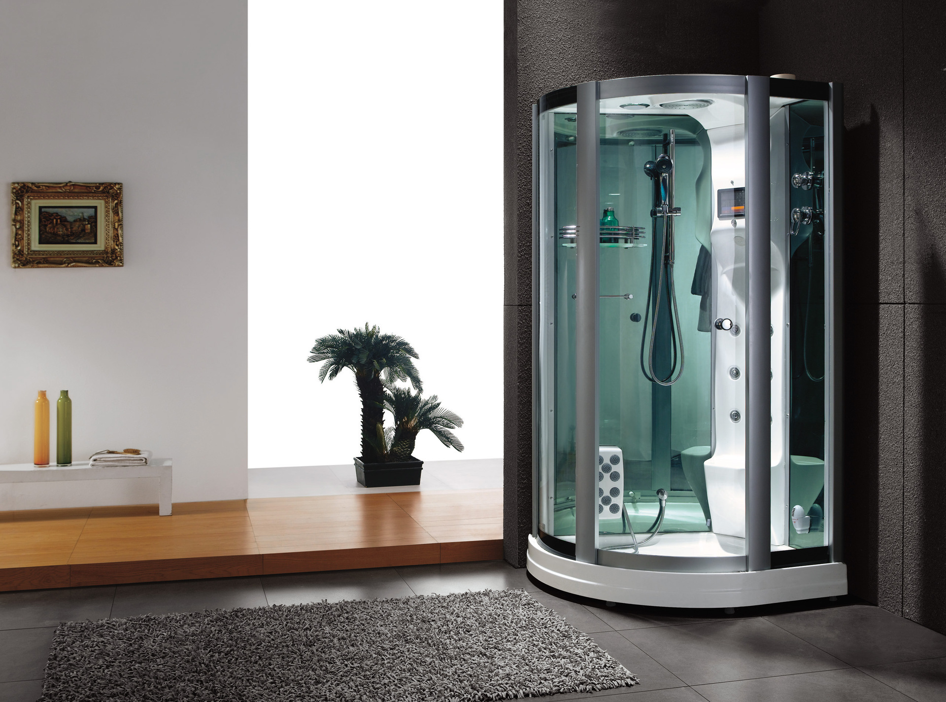 卫浴家用简易蒸汽淋浴房整体浴室隔断玻璃桑拿房沐浴洗澡间