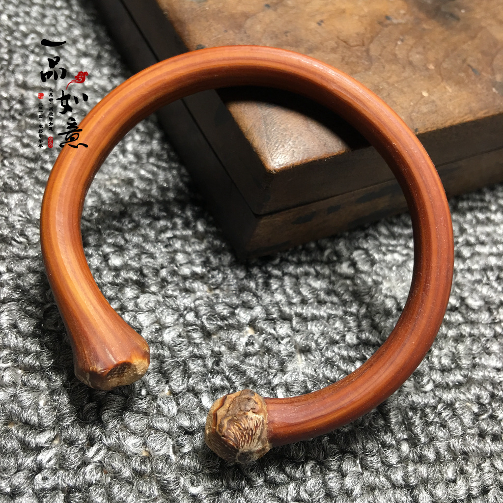 西藏天然金刚藤手镯无节药藤镯子非鸡血藤男女情侣木镯子6-10mm粗